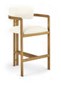 Aurum - Vegan Leather Upholstered Counter Stool With Brushed Brass Base