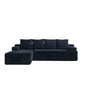 L - Shaped Sectional Sofa With Side Pockets, Wireless Charging, USB Ports, Cup Holder, Bluetooth Speaker, Reversible Lounge Chaise - Black