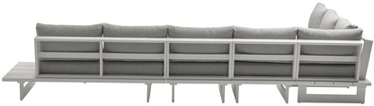 Maldives - 5 Piece Water Resistant Outdoor Patio Modular Sectional With White Base