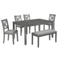 Kitchen Dining Set, Rectangular Dining Table & Upholstered Chairs