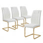 High Back Dining Chairs For Dining & Kitchen Room (Set of 4) - Golden / White