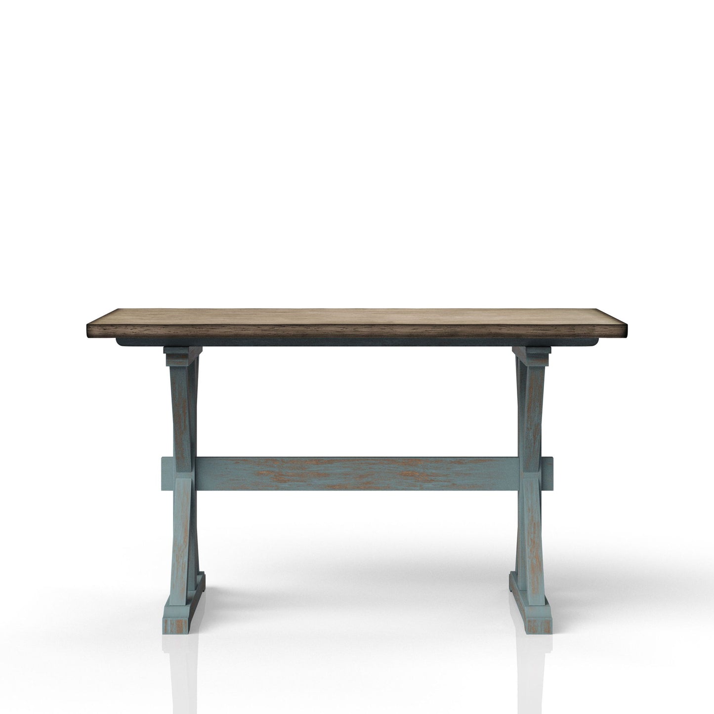 X Based Counter Height Dining Table - Aqua Blue