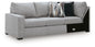 Lakepoint - LAF Sofa With Corner Wedge - Nickel