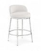 Ferro - Upholstered Counter Stool With Brushed Silver Base