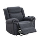 Domana - Polished Microfiber Power Nirion Recliner With Lift Heating Massage Chair - Dark Blue