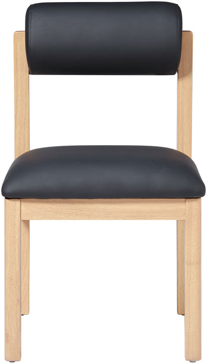 Roundhill - Faux Leather Dining Chair (Set of 2) - Natural Frame
