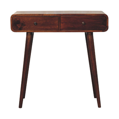 Curved Hallway Table - Chestnut