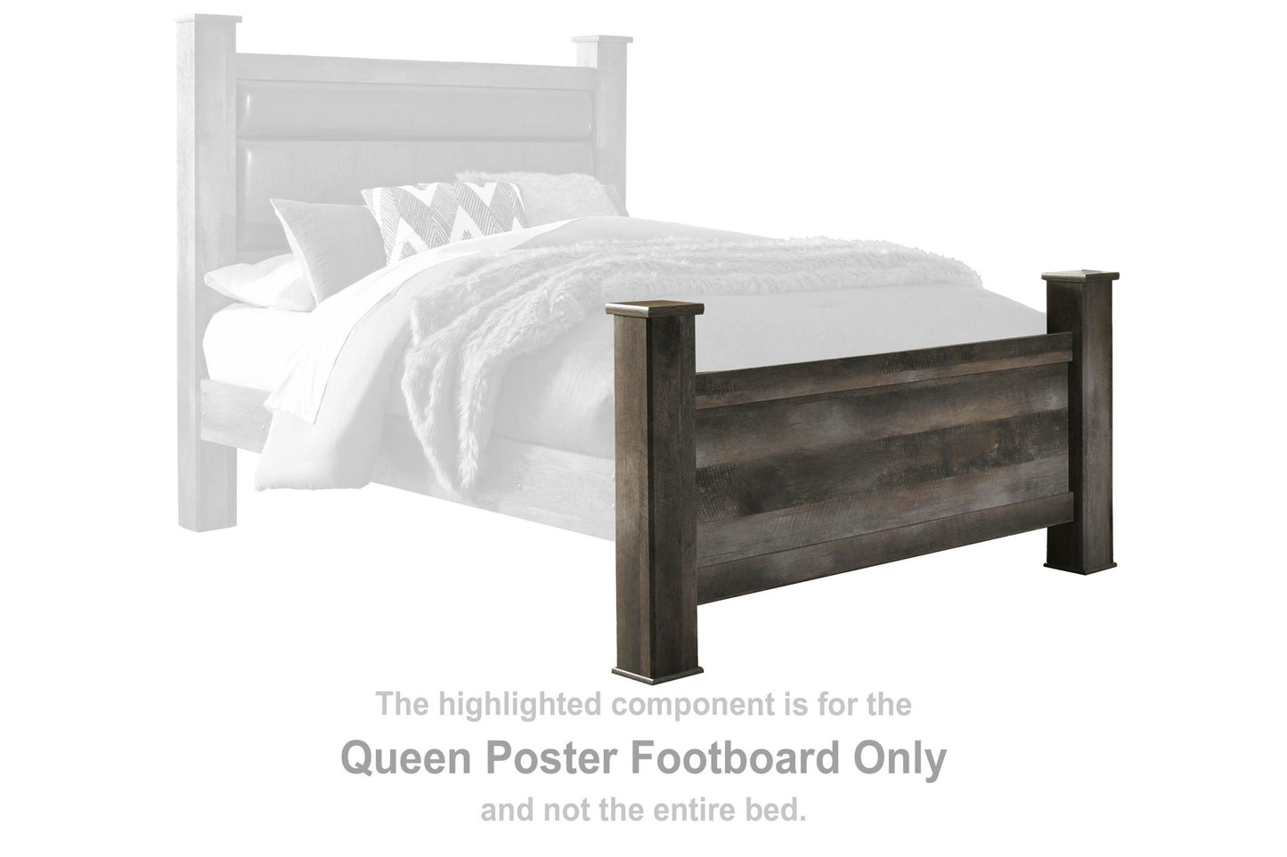 Wynnlow - Queen Poster Footboard - Gray