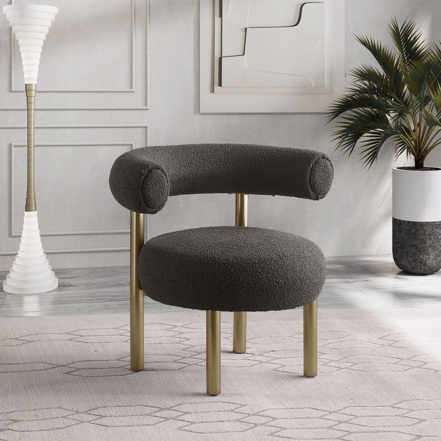 Bordeaux - Boucle Fabric Accent Chair