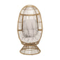 Patio Swivel Basket Egg Chair With Cushion