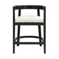 Modern Rubberwood Counter Stool Set With Upholstered Seats