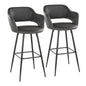 Margarite - Contemporary Fixed Height BarStool With Square Footrest (Set of 2)
