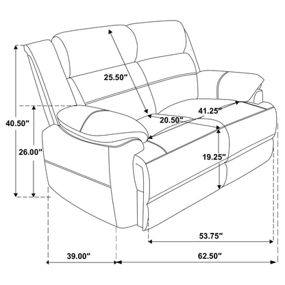 Worthington - Padded Arm Loveseat - Dark Brown