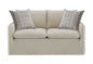 Upendo - Pattern Linen Loveseat With 2 Toss Pillows - Beige