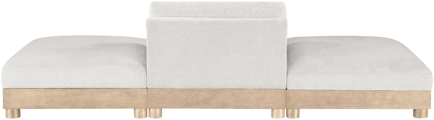Turin - Chenille Fabric Upholstered Modular Sectional - White