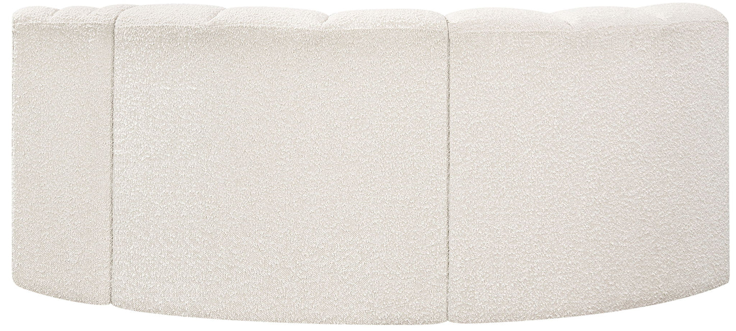Arc - Boucle Fabric 3 Piece Modular L-Shaped Sofa
