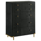 Anser - 5 Drawer Chest, Bedroom Storage Furniture - Black