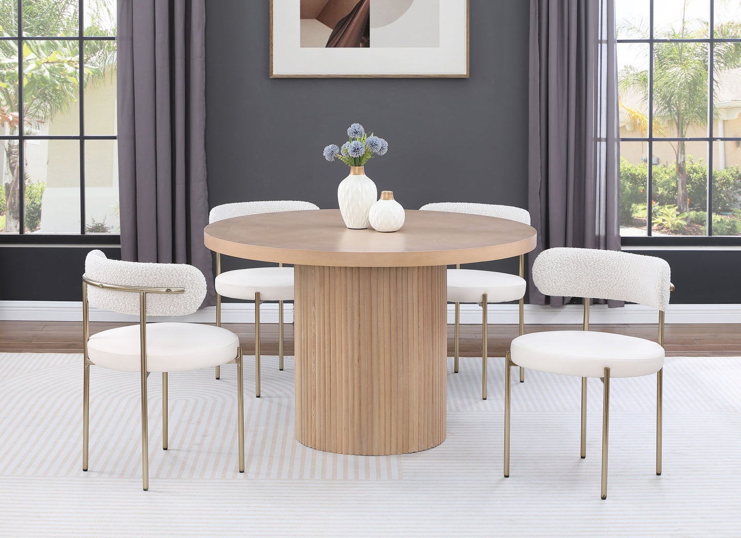 Belinda - Wood Oak Veneer Dining Table