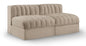 Rummi - Velvet Performance Fabric Upholstered 2 Piece Modular Armless Loveseat