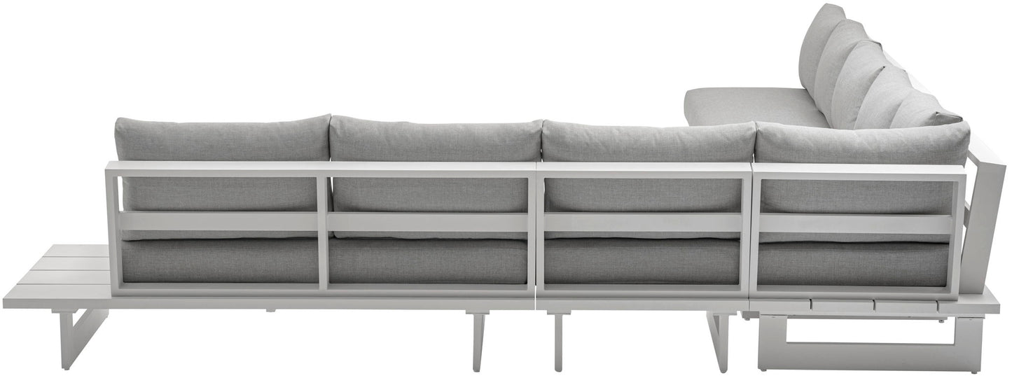 Maldives - 6 Piece Water Resistant Outdoor Patio Modular Sectional With White Base