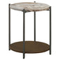 Bleskin - Round Accent Side Table With Shelf - White