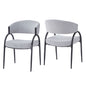 Contemporary Upholstered Dining Chairs With Metal Legs (Set of 2)
