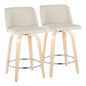 Toriano - Contemporary Fixed Height Counter Stool Swivel With Round Footrest (Set of 2)