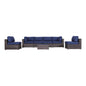 Seating Set With Cushions Handcrafted Wicker Design