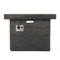 Anchorage - Wood Square Fire Pit 40, 000 Btu - Gray