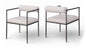Axis - Linen Textured Beige Fabric Upholstered Dining Chair (Set of 2)