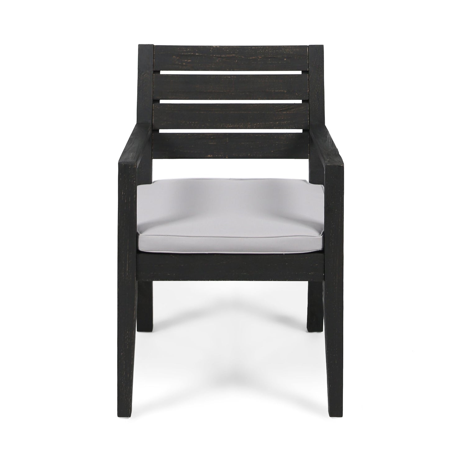 Outdoor 6 Seater Dining Set With Bench - Dark Gray / Light Gray