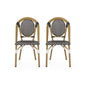Outdoor Rattan And Aluminum French Bistro Chair Set