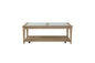 Frosted Glass Top Cocktail Table With Casters - Sand
