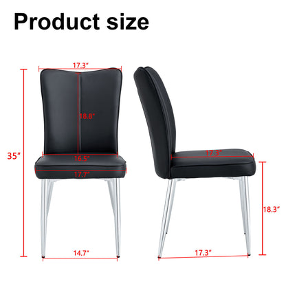 Modern Minimalist Dining Chairs With Metal Legs
