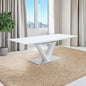 Gallegos - Dining Table With Leaf - White High Gloss