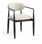 Riccio - Fabric Dining Arm Chair (Set of 2) - Black Frame