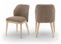 Valeo - Linen Textured Fabric Upholstered Dining Chair (Set of 2) - Painted Natural Base