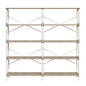 5 Tier Industrial Bookshelf, Tall Bookcase With Open Design, Vintage Storage Organizer