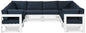 Nizuc - Outdoor Patio 8 Piece Modular Sectional With White Frame