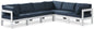 Nizuc - Outdoor Patio 6 Piece Modular Sectional With White Frame