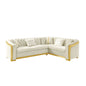 L Shaped Chesterfield Sectional Sofa With Stainless Steel Accents