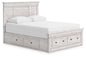 Makidern - Panel Storage Bed With Under Bed Storage Unit And Storage Footboard