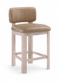 Paloma - Vegan Leather Upholstered Counter Stool (Set of 2) - Tan / Rich Natural