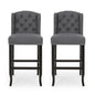 Vienna - Contemporary Fabric Tufted Wingback Counter Stools (Set of 2)