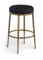 Ferro - Performance Fabric Upholstered Backless Bar Stool - Antique Brass