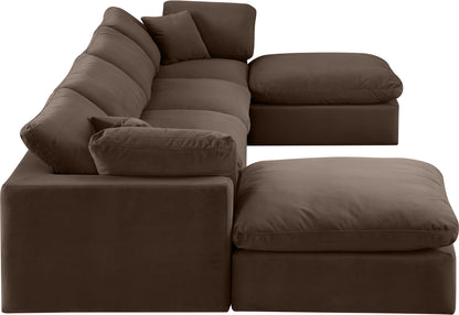 Comfy - 6 Piece Velvet Modular Double Chaise Sectional