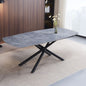 Hester - Ceramic Top Dining Table - Gray & Black