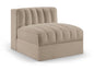 Rummi - Velvet Performance Fabric Upholstered Modular Armless Chair