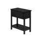 Accent End Table, 2 Tier, Narrow, Lamp, Storage Drawer, Charming Design