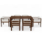Rustic Patio Dining Set For 6 With Removable Cushions